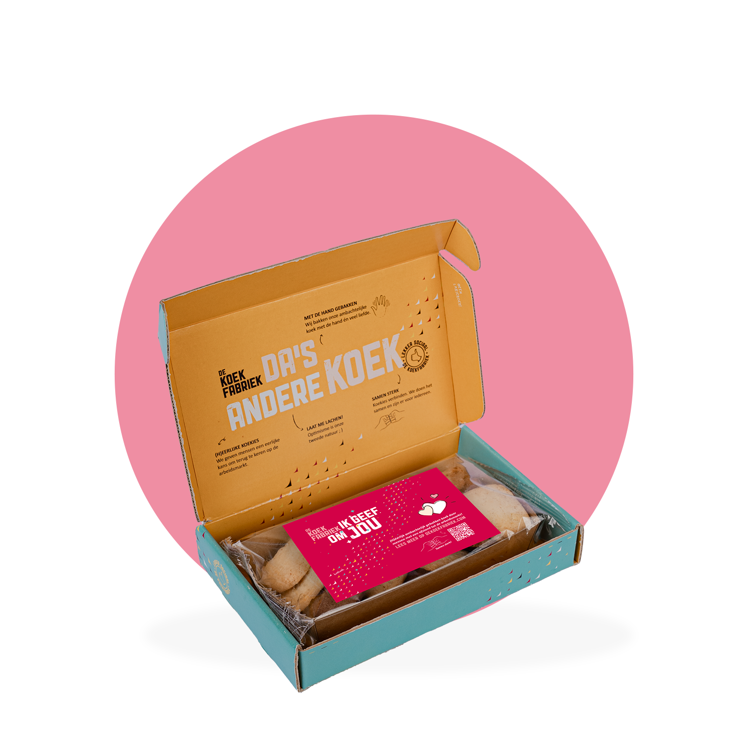 BRIEVENBUSDOOSJE - TRAY HARTJES KOEKJES