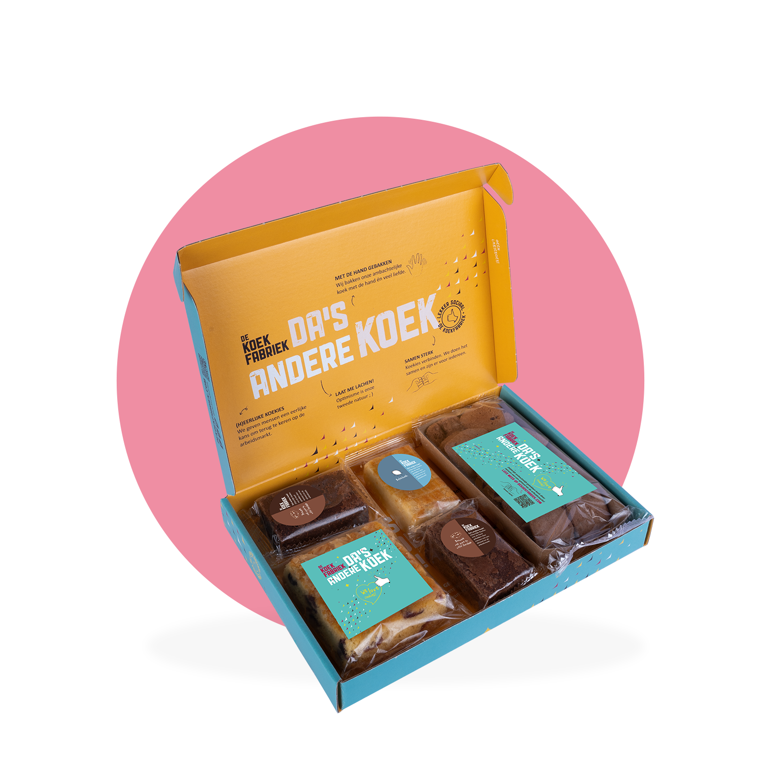 BRIEVENBUSDOOSJE - KLETSKOEK - 2 BROWNIE - BOTERKOEK - TRAY CHOCOCHIP