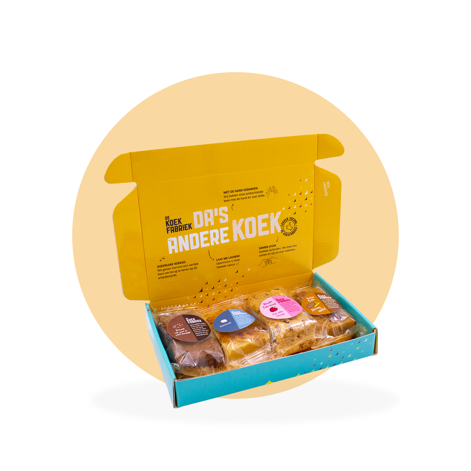 BRIEVENBUSDOOSJE BLONDIE, BROWNIE, BOTERKOEK EN BOTERKOEK STROOPWAFEL