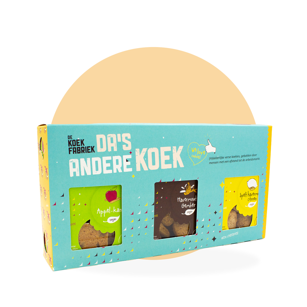 VEGAN CADEAUPAKKET APPEL-KANEEL, HAVERMOUT-CITROEN, HAVERMOUT-GEMBER