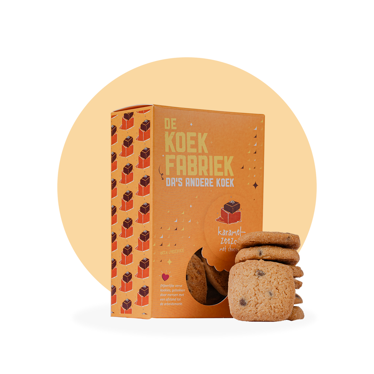 KARAMEL-ZEEZOUT MET CHOCOLADE - KOEKDOOSJE