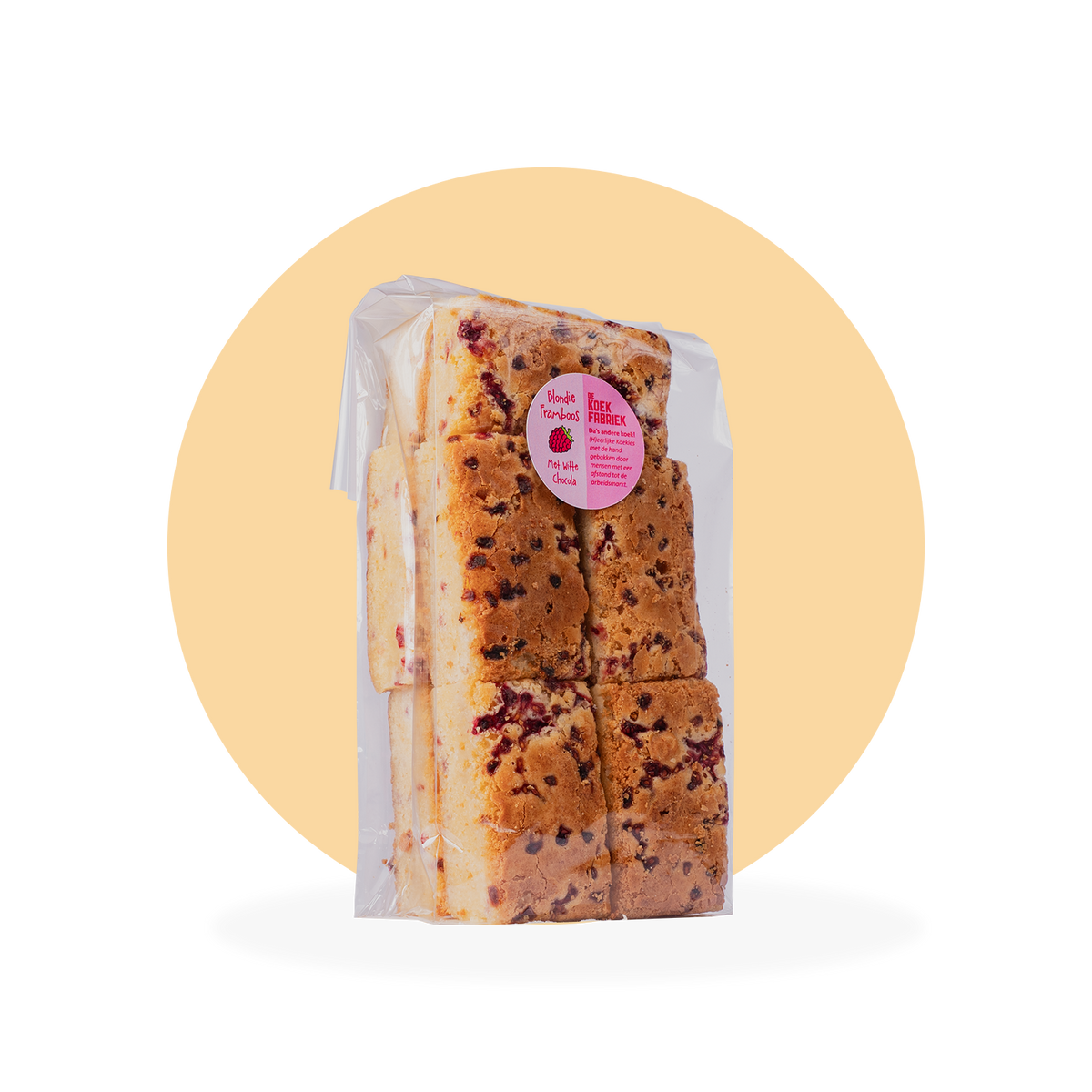BLONDIE VAN WITTE CHOCOLADE EN FRAMBOOS - PER 10