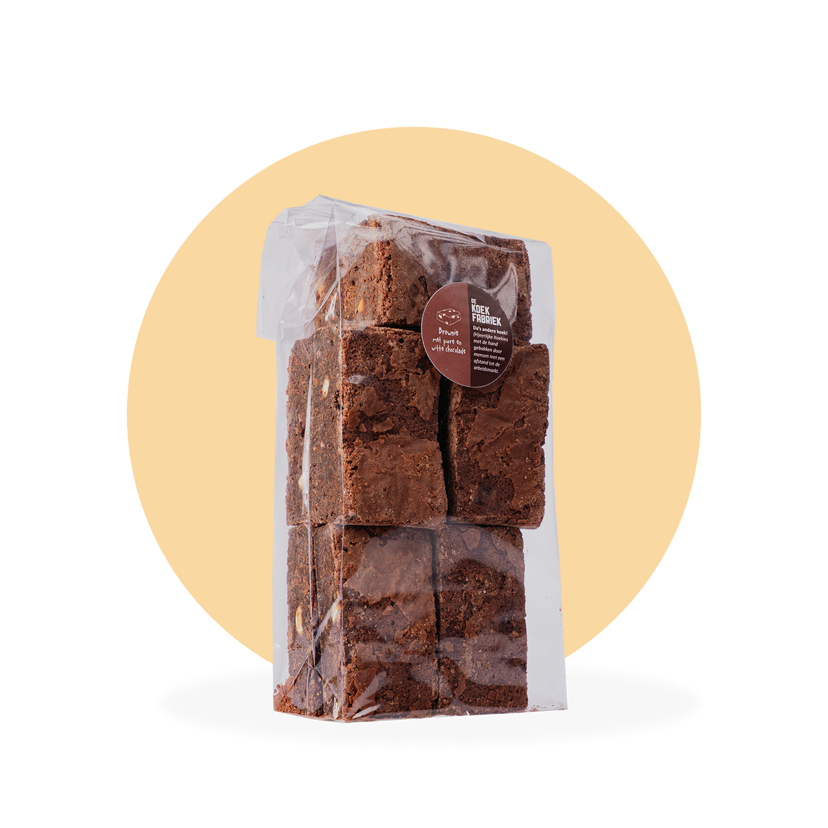 BROWNIE MET PURE EN WITTE CHOCOLADE - PER 10