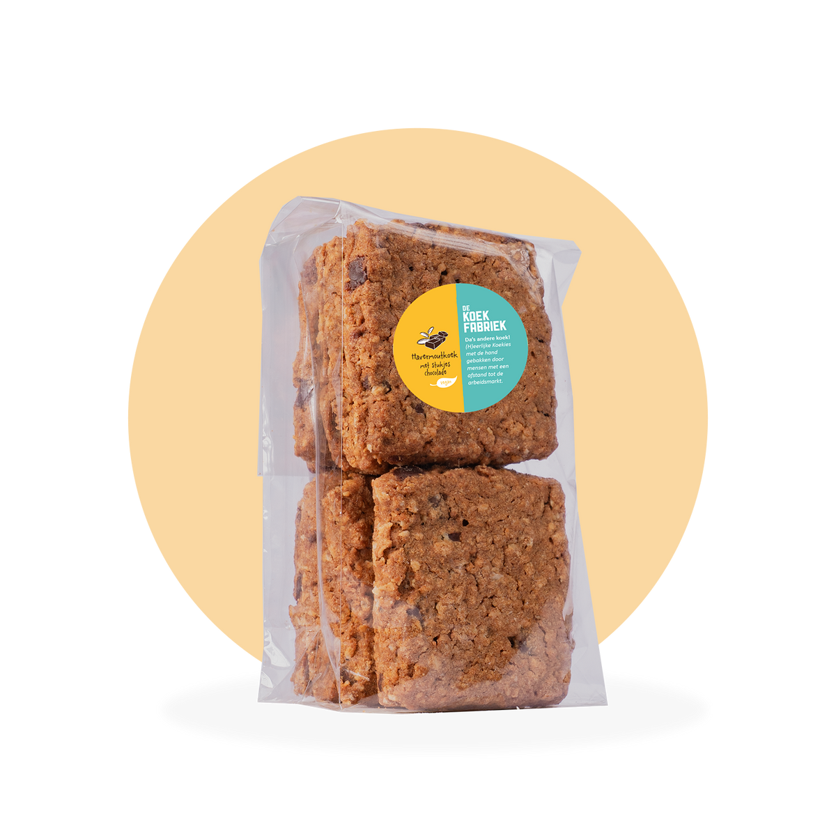 VEGAN HAVERMOUTKOEK PURE CHOCOLADE - PER 10