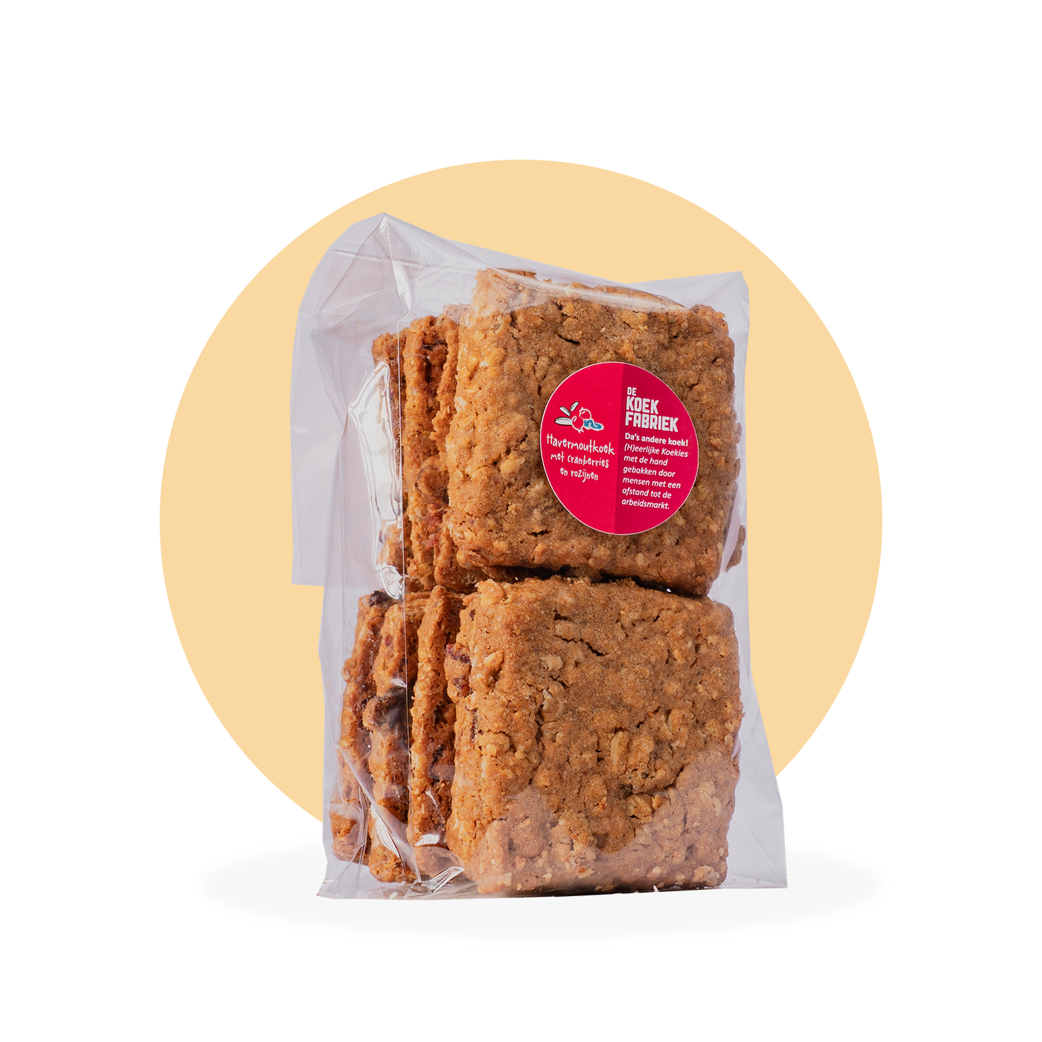 HAVERMOUTKOEK MET CRANBERRIES EN ROZIJNEN