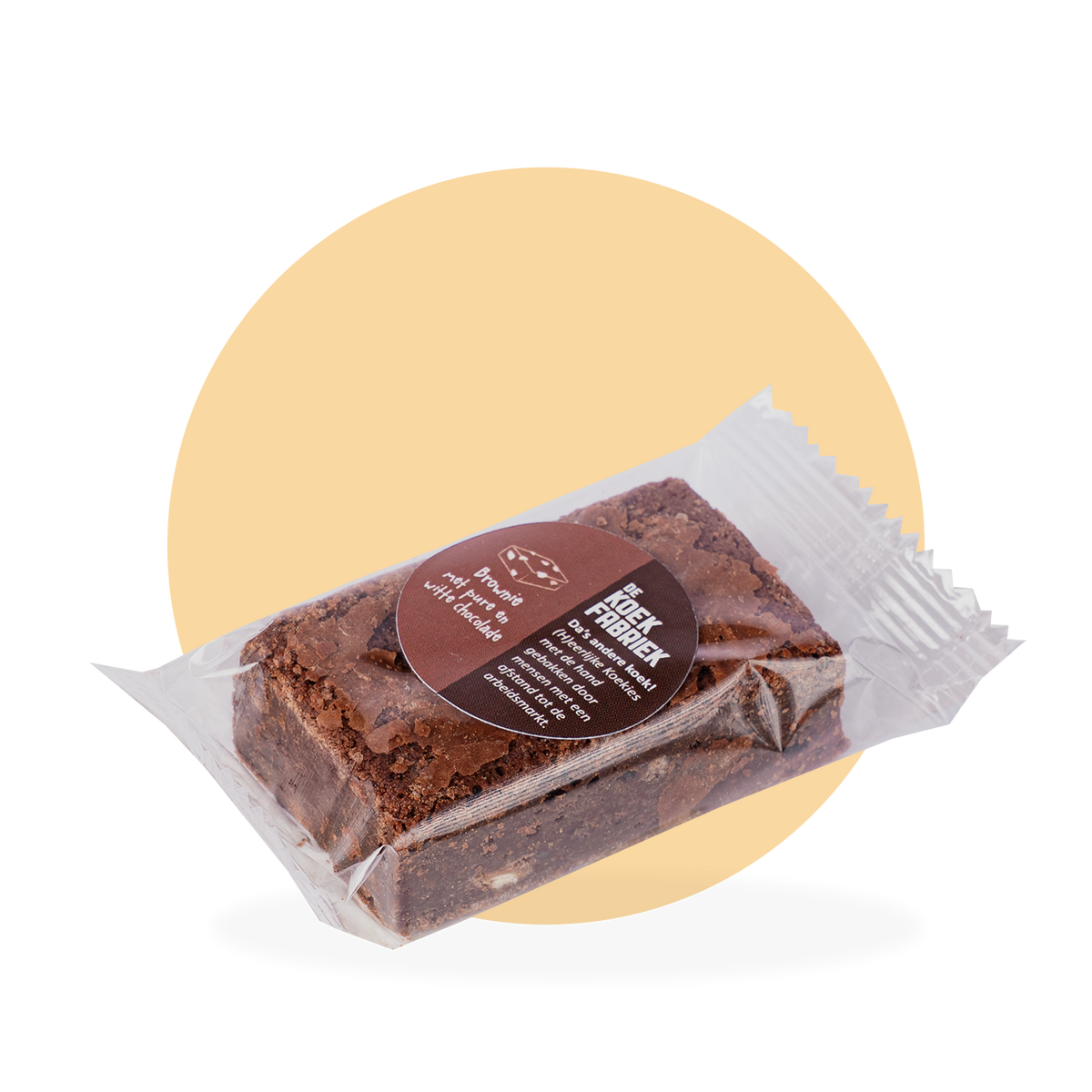 BROWNIE MET PURE EN WITTE CHOCOLADE - PER STUK